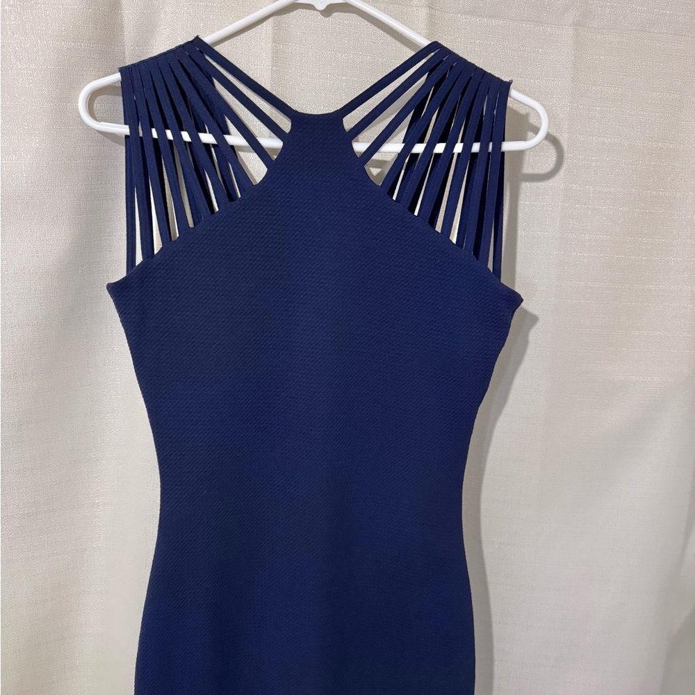 Dress the Population Navy Strappy Halter Midi Dress size small - Picture 3 of 9